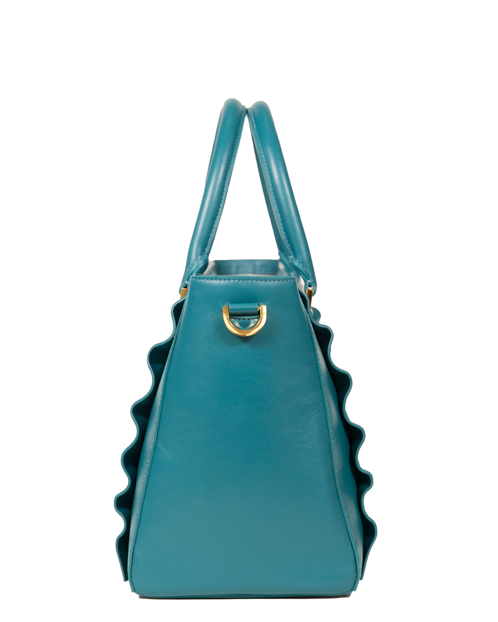 JJ Olivier Satchel side-profile without the strap.